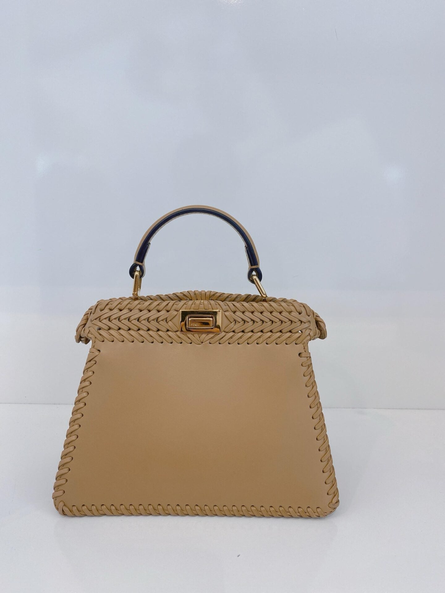 BEIGE NAPPA INTRECCIATO LEATHER PETITE ISEEU PEEKABOO