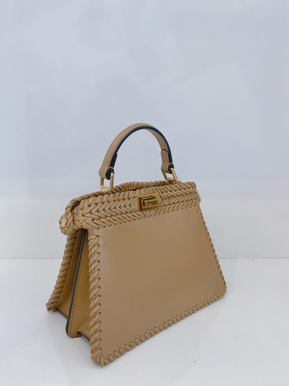 BEIGE NAPPA INTRECCIATO LEATHER PETITE ISEEU PEEKABOO