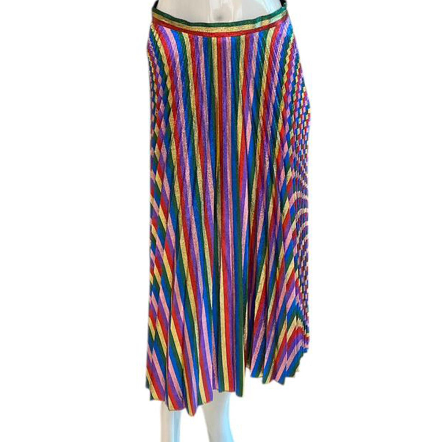 MULTICOLOR LUREX PLISSE SKIRT 42
