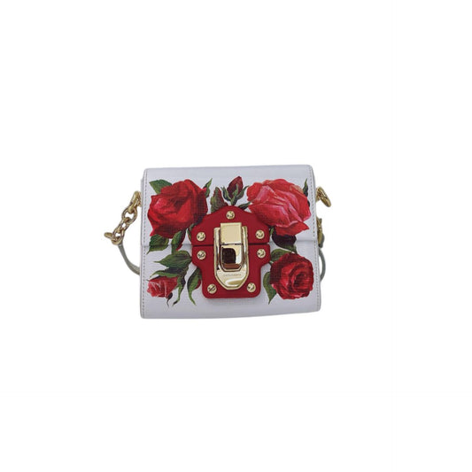WHITE FLORAL PRINT LUCIA MINI BOX BAG