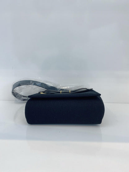 HERBAG ZIP 20 MINI BLACK TOILE MILITAIRE CANVAS AND BLACK VACHE HUNTER GOLD HARDWARE
