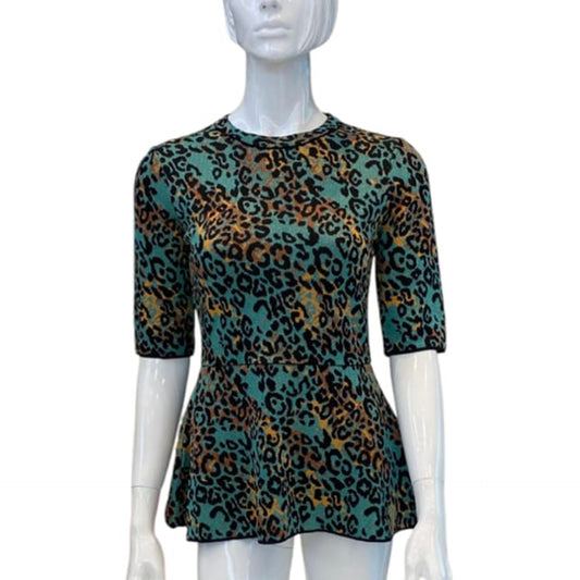 LEOPARD PRINT PEPLUM TOP 42