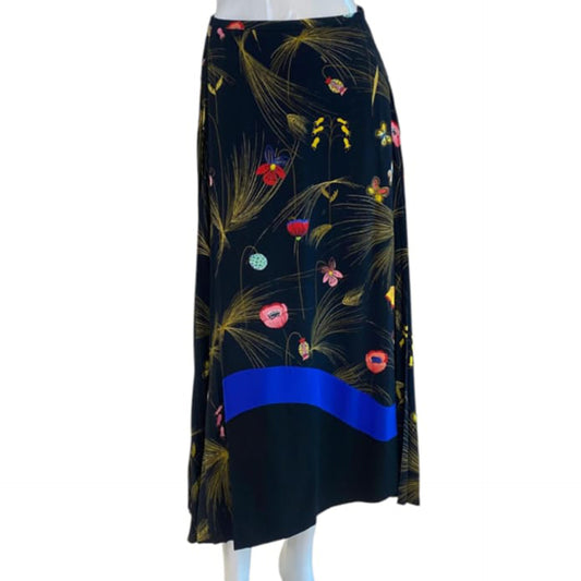 PLEATED BOTANICAL CADY MIDI SKIRT 38