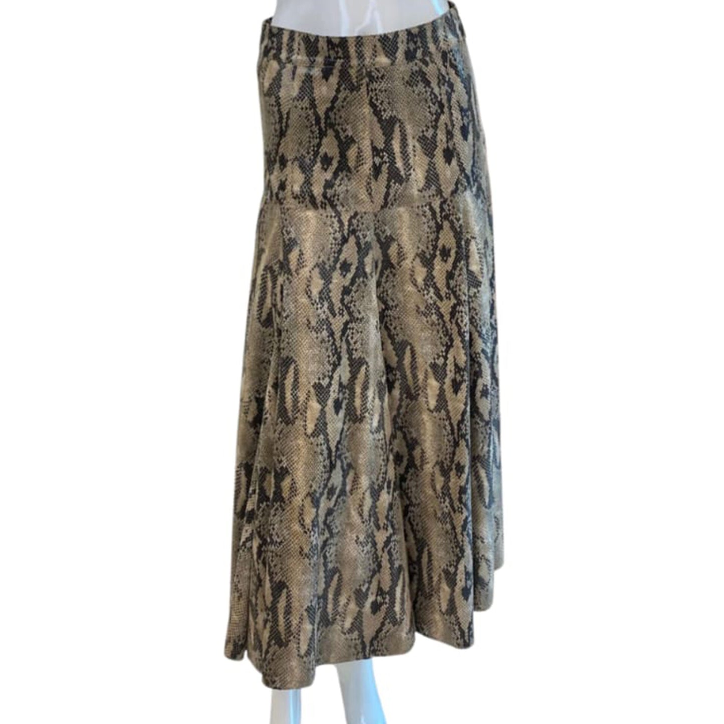 HIGH GLOSS SNAKE PRINT MIDI SKIRT 42