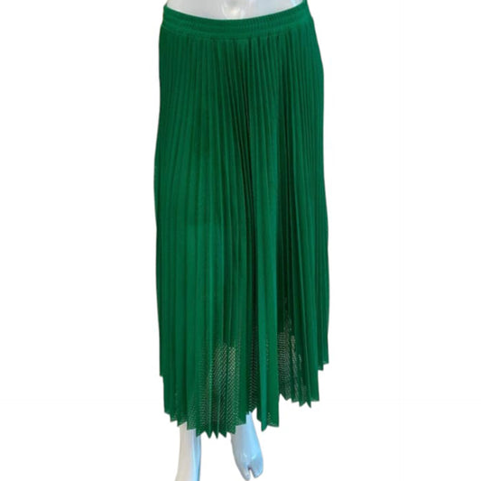 GREEN JERSEY MIDI SKIRT M