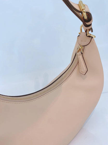 PEACH LEATHER SMALL FENDIGRAPHY HOBO BAG
