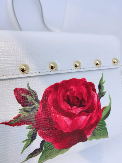 WHITE FLORAL PRINT LUCIA MINI BOX BAG