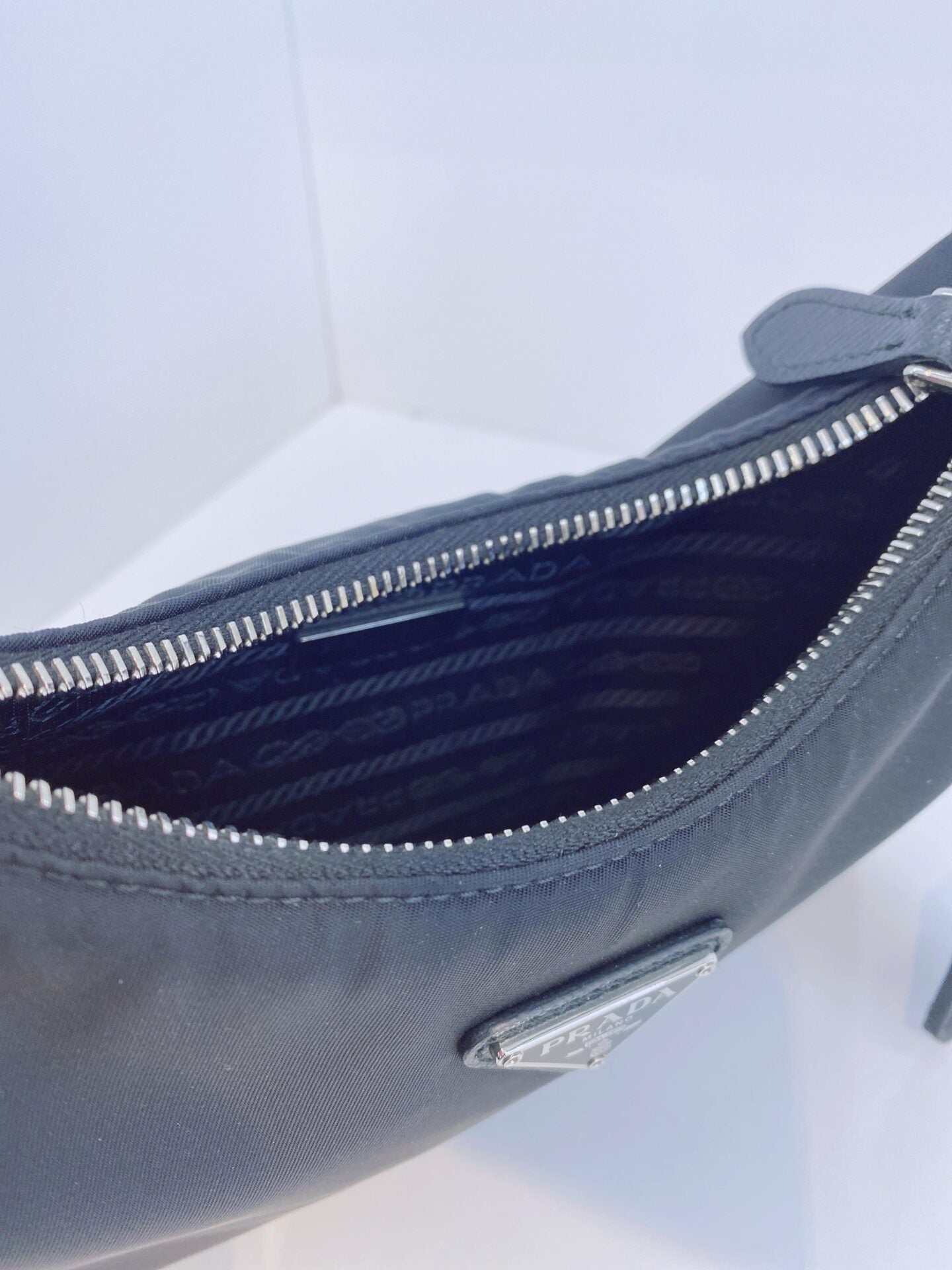 BLACK NYLON MINI RE-EDITION 2005 SHOULDER BAG