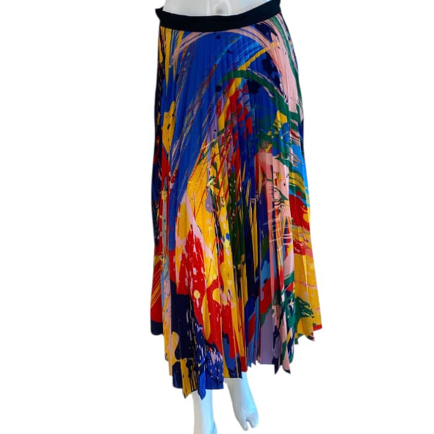 MULTICOLOR PAINT SPALSH PLEATED SKIRT US6