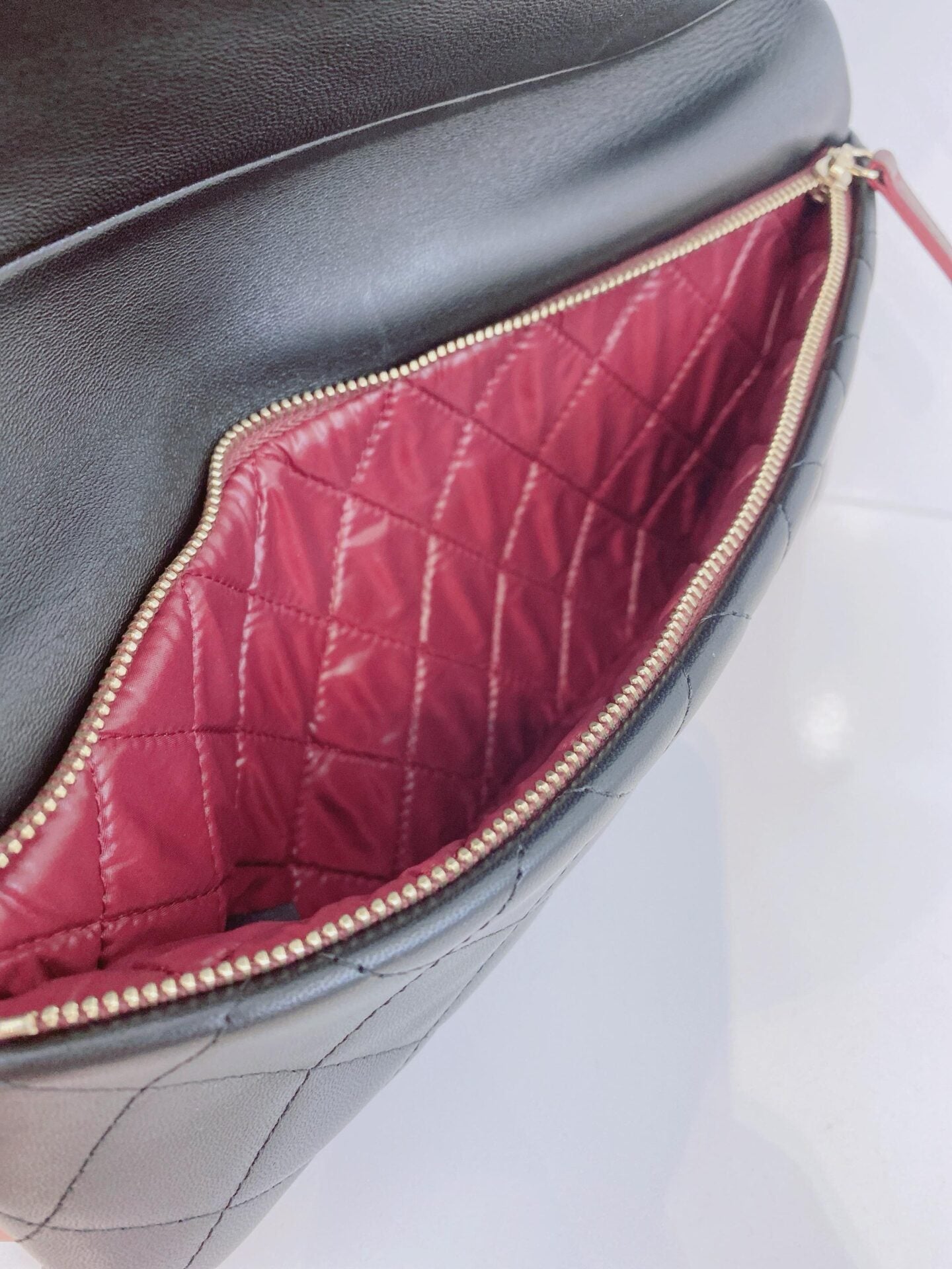 BLACK QUILTED LEATHER FOLD OVER CLUTCH