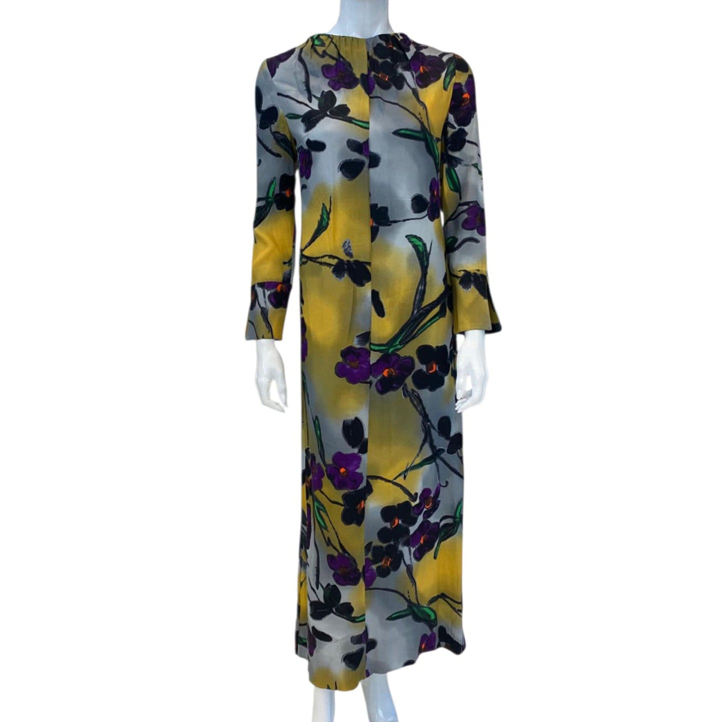 FRORAL PRINT LONG SLEEVES MIDI DRESS 38