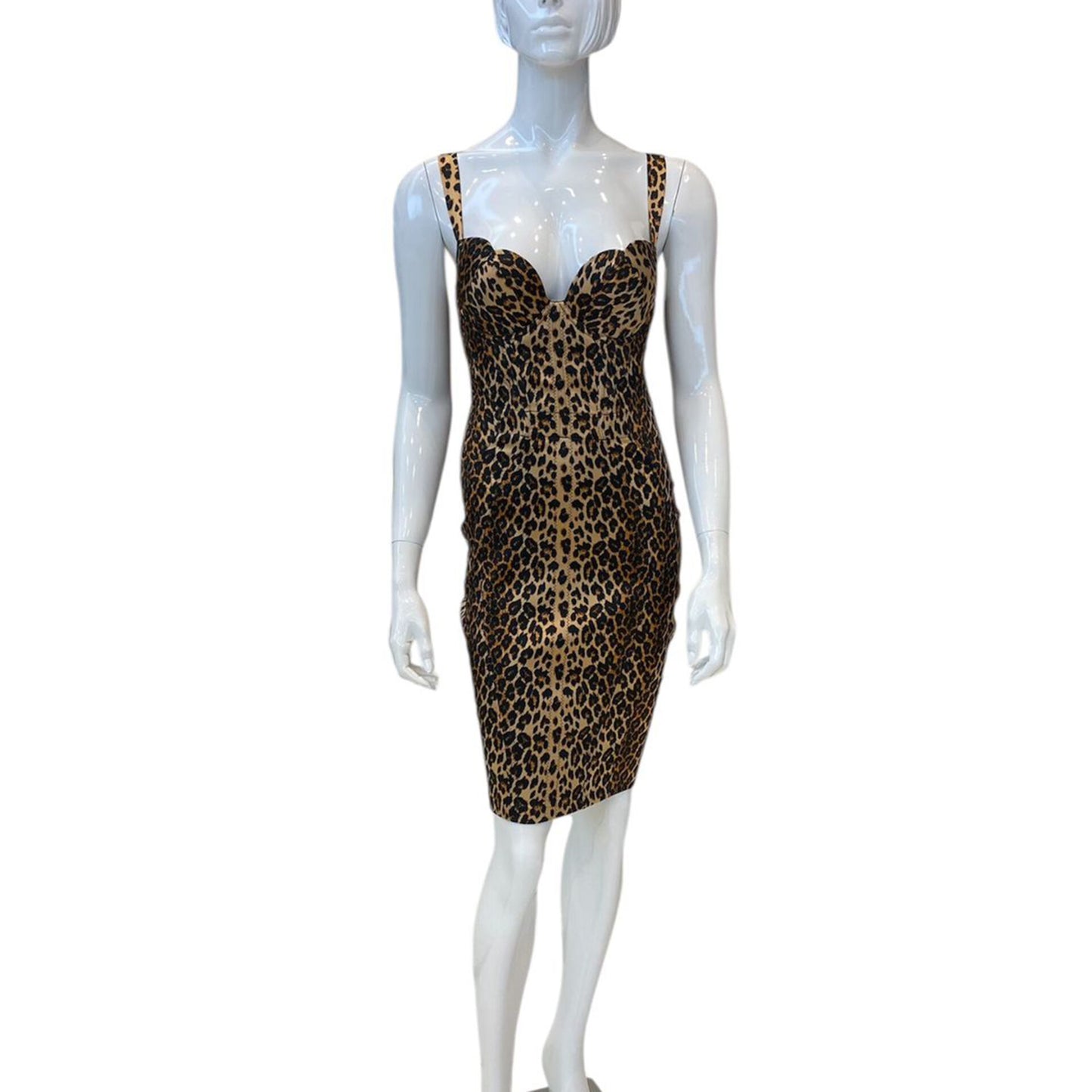 LEOPARD PRINT BUSTIER ALLOVER STRETCH DRESS 12