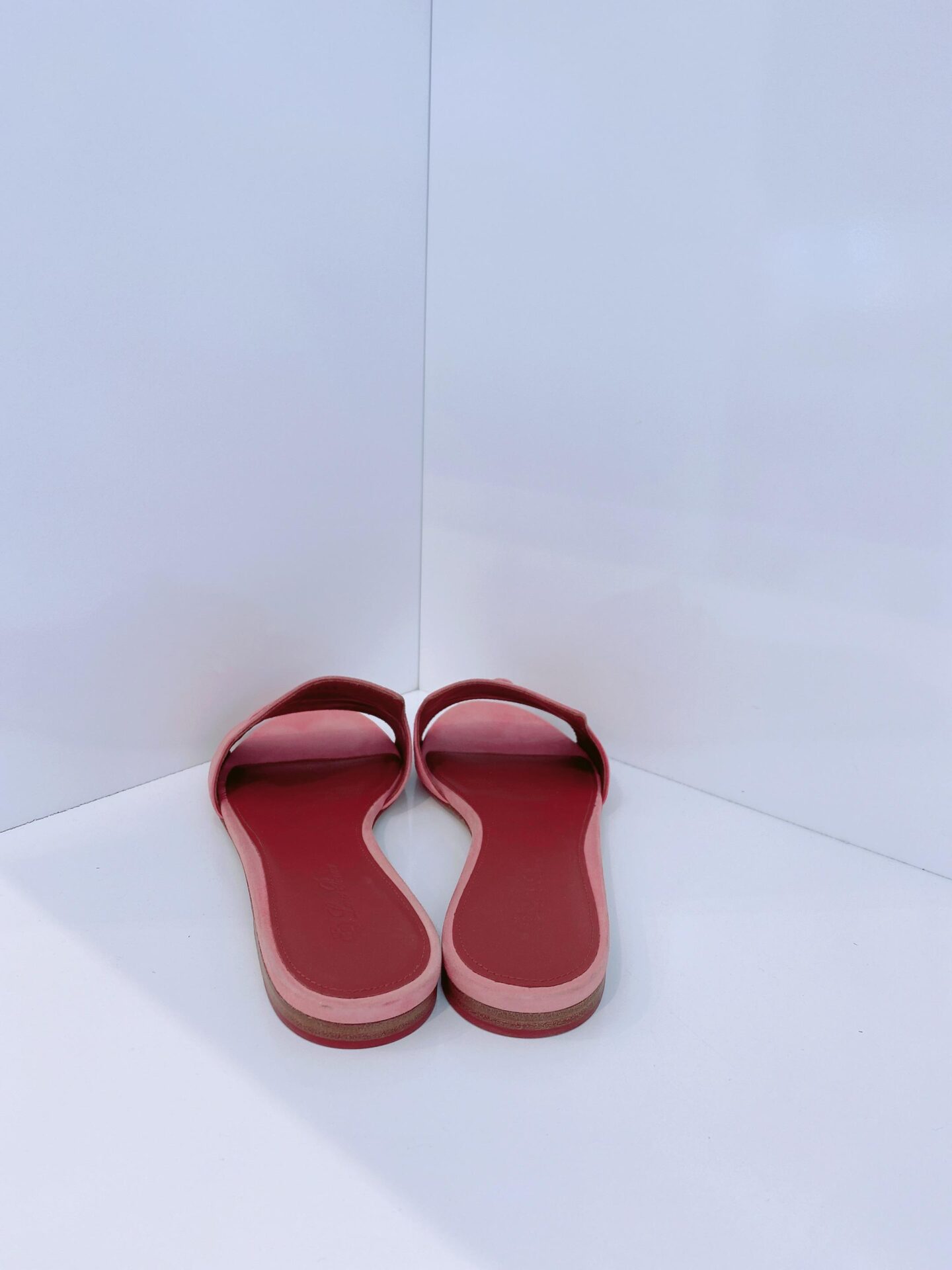 PINK SUEDE CHARM SLIDE SANDALS  38