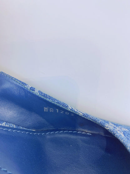 DENIM BLUE MONOGRAM BLACK CALF LEATHER ARCHLIGHT SLINGBACK PUMPS 37