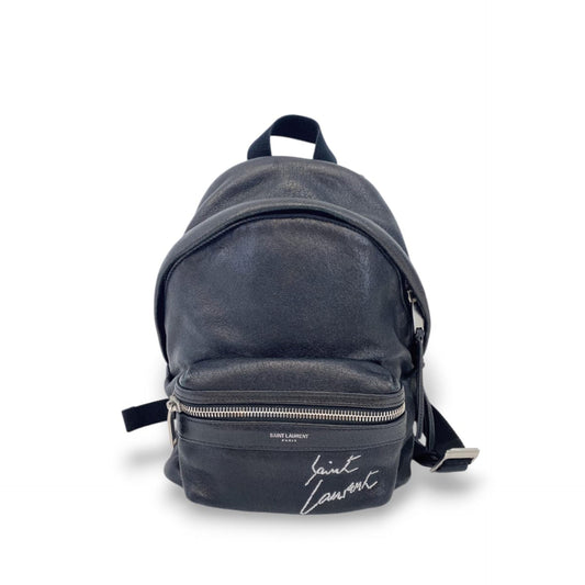 BLACK LAMBSKIN LEATHER MINI TOY CITY BACKPACK