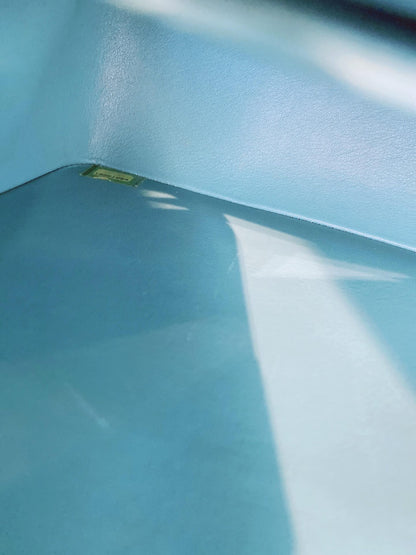 TURQUOISE PYTHON LEATHER JUMBO CLASSIC DOUBLE FLAP HANDBAG SILVER HARDWARE