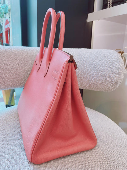 PINK EPSOM LEATHER BIRKIN 35 GOLD HARDWARE