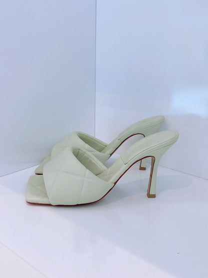 OFF WHITE EMBOSSED LIDO MULES 40