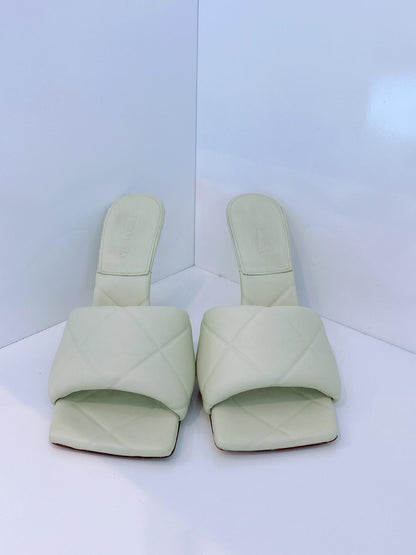 OFF WHITE EMBOSSED LIDO MULES 40