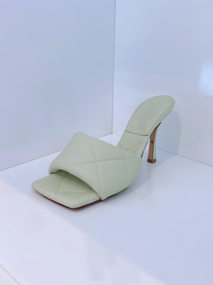 OFF WHITE EMBOSSED LIDO MULES 40