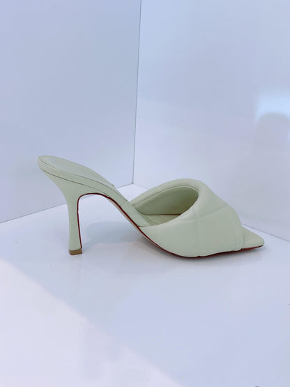 OFF WHITE EMBOSSED LIDO MULES 40