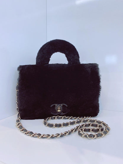 BLACK FUR PARIS COSMOPOLITE SMALL TOP HANDLE BAG