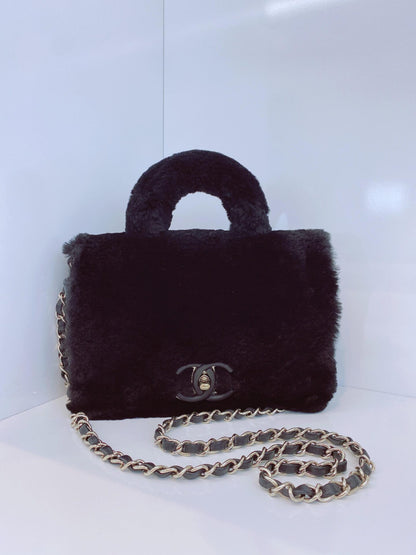 BLACK FUR PARIS COSMOPOLITE SMALL TOP HANDLE BAG