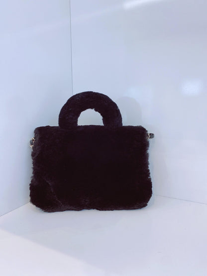 BLACK FUR PARIS COSMOPOLITE SMALL TOP HANDLE BAG