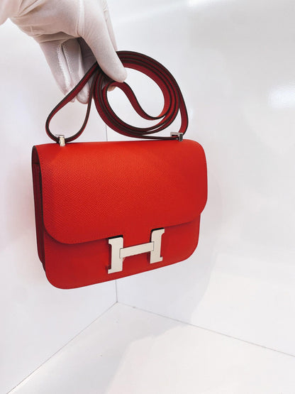 ROUGE RADIEUX CONSTANCE 18 EPSOM LEATHER PALLADIUM HARDWARE