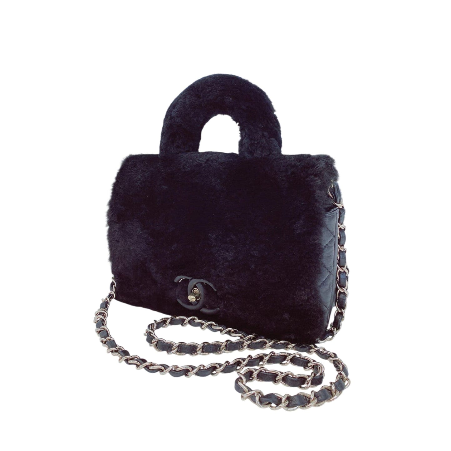 BLACK FUR PARIS COSMOPOLITE SMALL TOP HANDLE BAG
