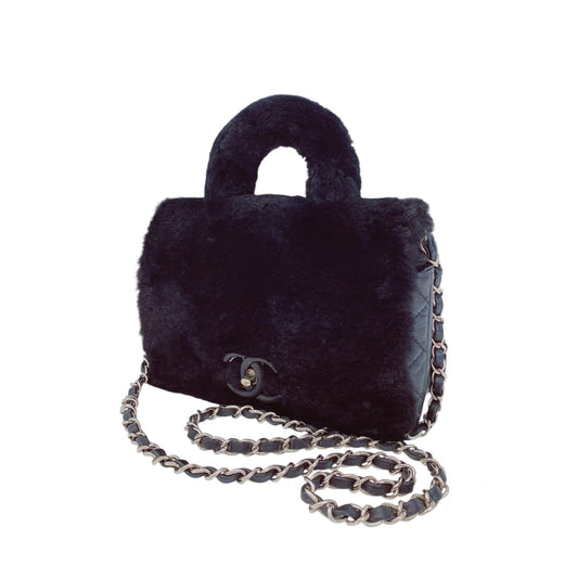 BLACK FUR PARIS COSMOPOLITE SMALL TOP HANDLE BAG
