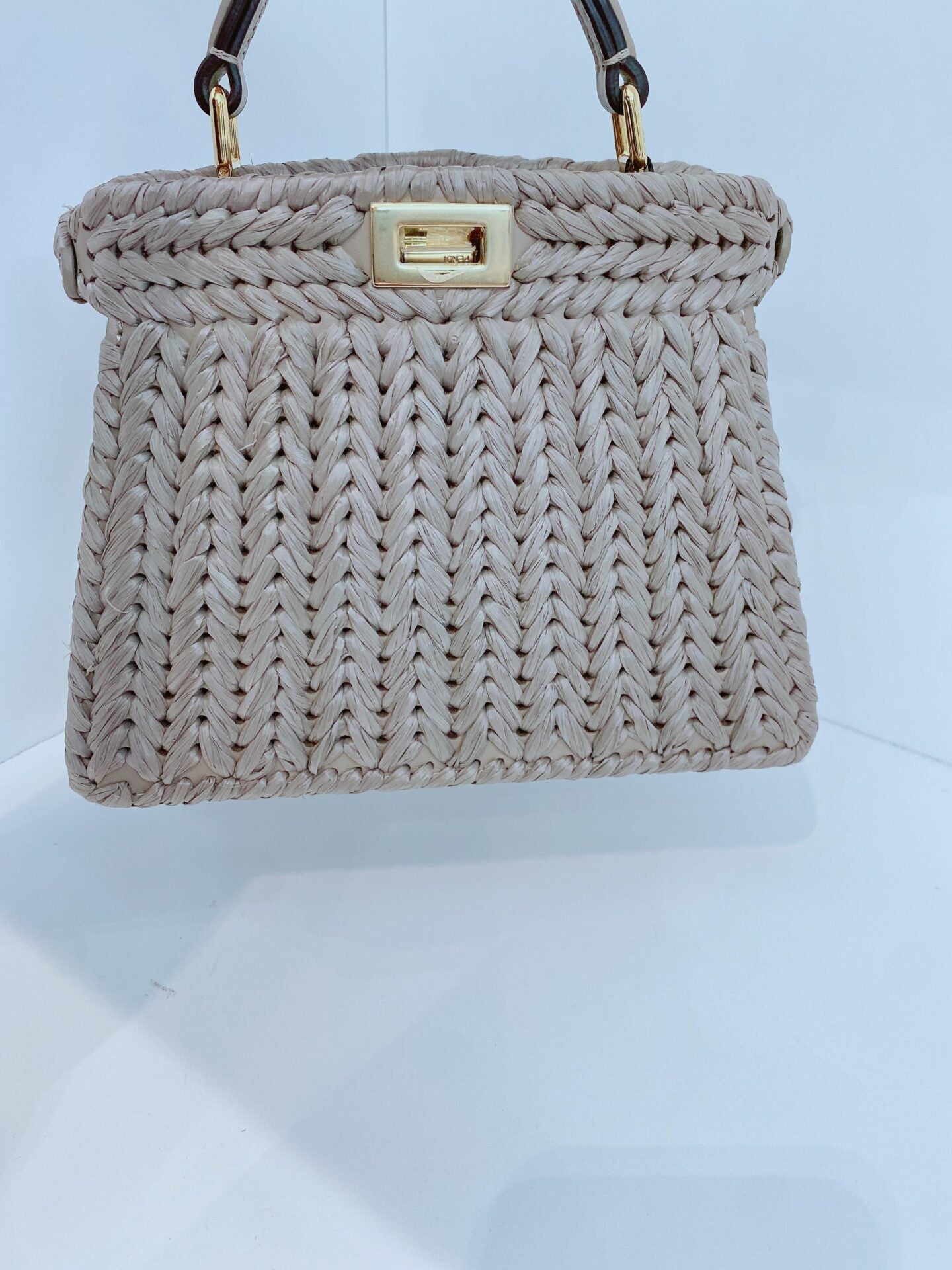 GRAY EMBROIDERED TORTORA CALF LEATHER ISEEU PETITE PEEKABOO