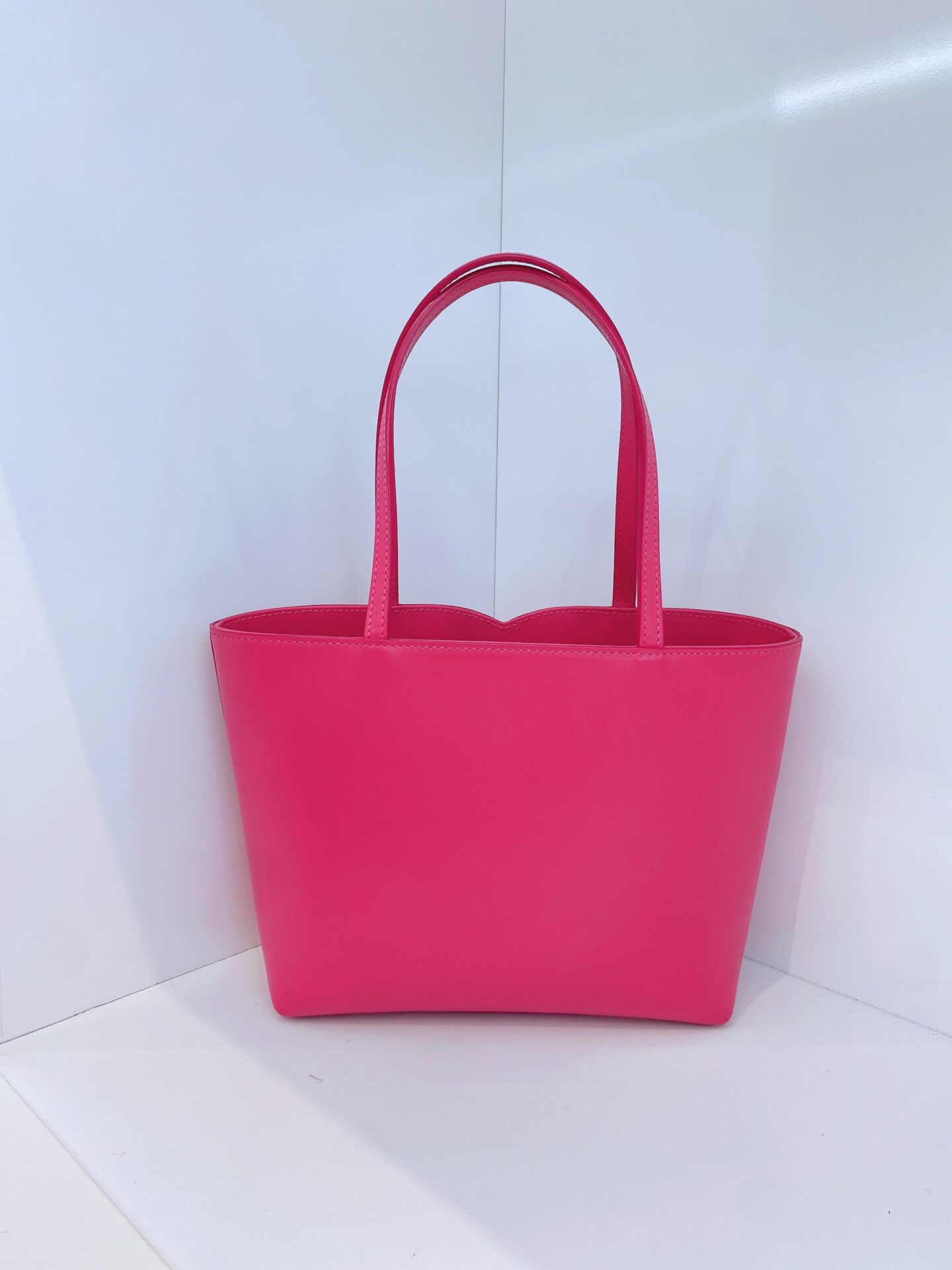 PINK CALFSKIN LEATHER SMALL DG EMBOSSED LOGO TOTE BAG