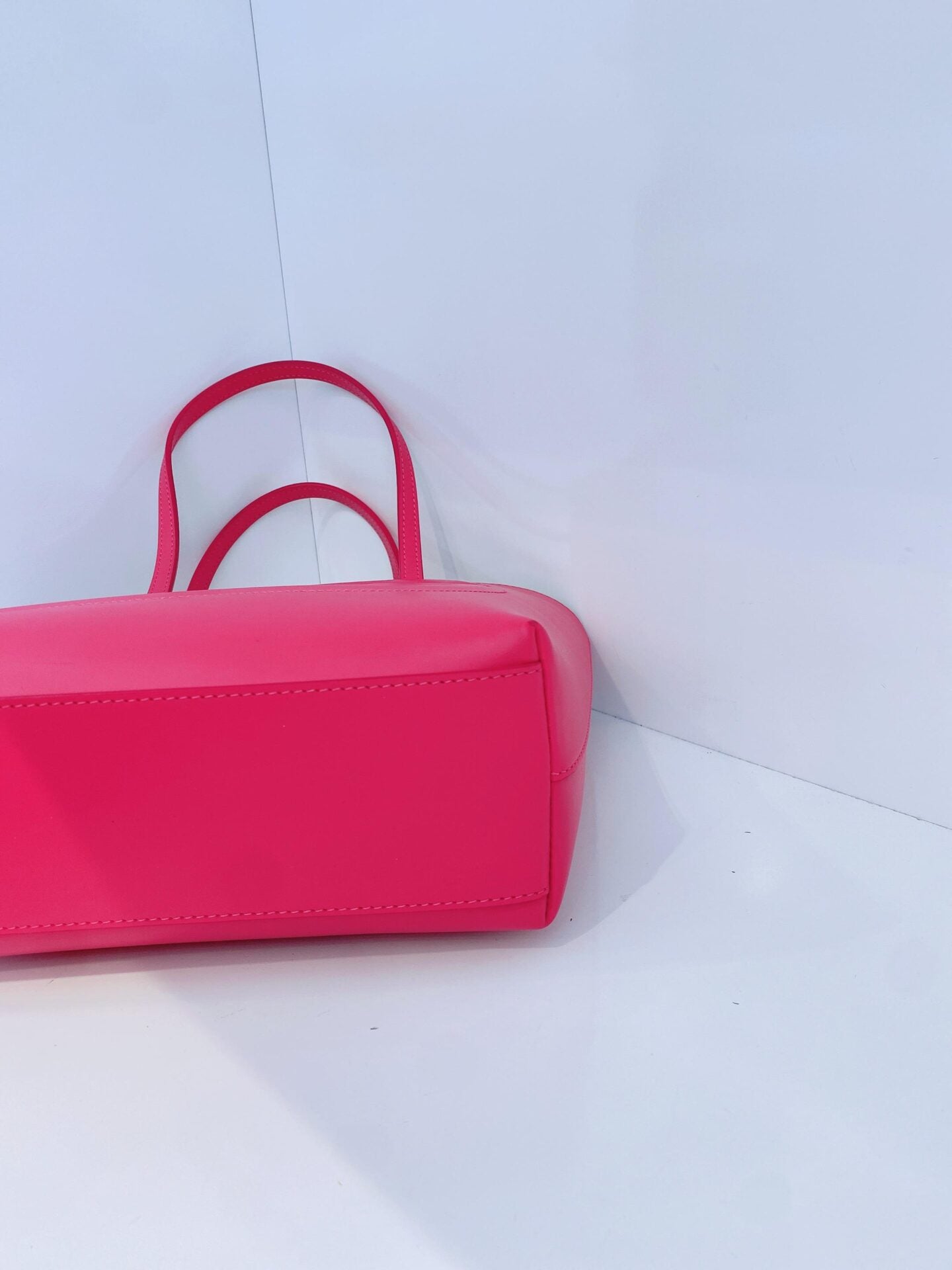 PINK CALFSKIN LEATHER SMALL DG EMBOSSED LOGO TOTE BAG