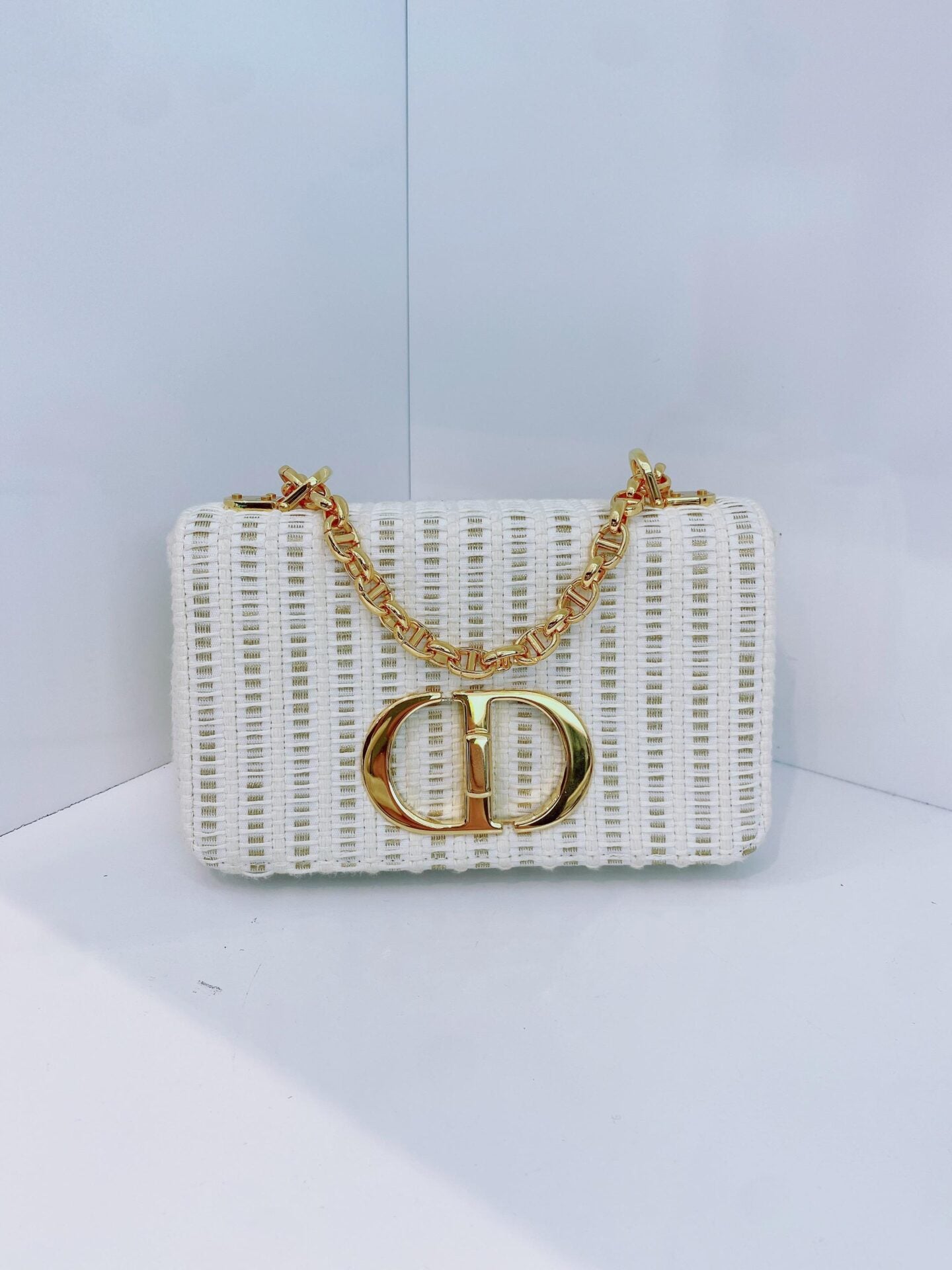 WHITE TWEED SMALL CARO BAG