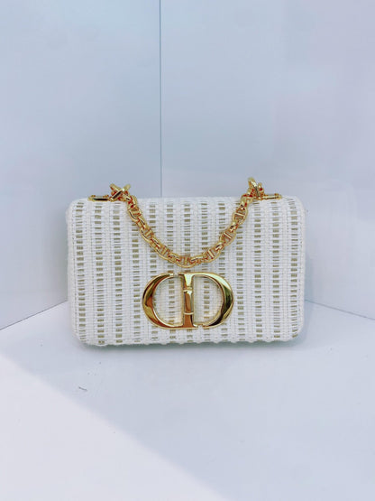 WHITE TWEED SMALL CARO BAG