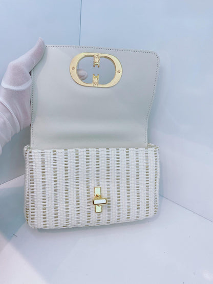 WHITE TWEED SMALL CARO BAG
