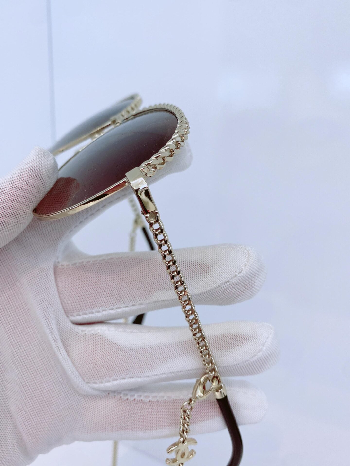 GOLDTONE BROWN GRADIENT 4242 PANTOS SUNGLASSES