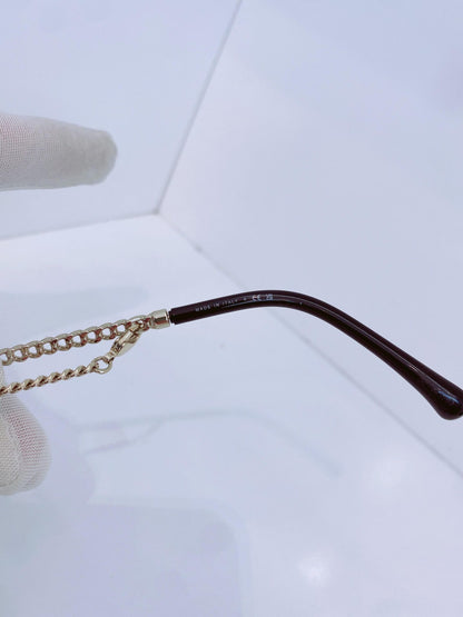 GOLDTONE BROWN GRADIENT 4242 PANTOS SUNGLASSES