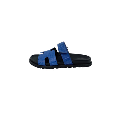 BLEU BLACK CROCODILE LEATHER CHYPRE SANDALS 43