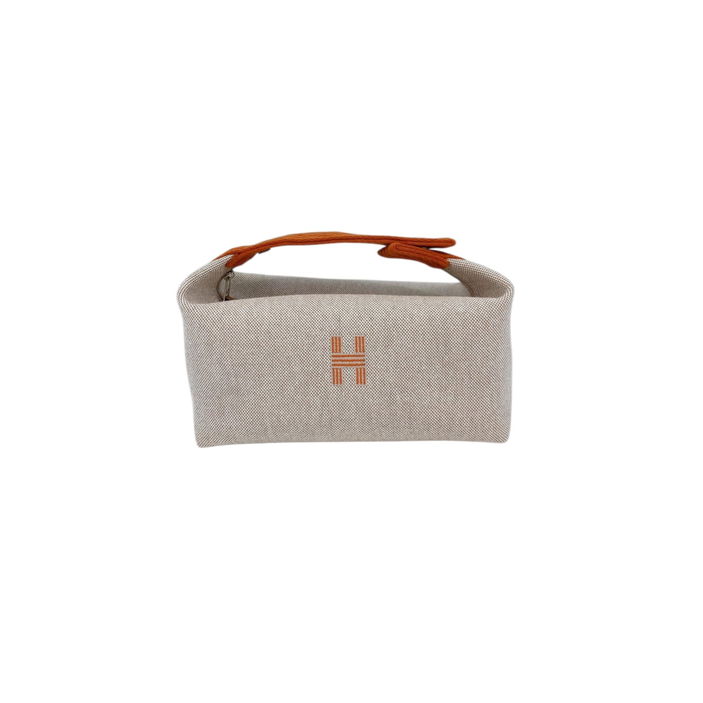 BEIGE ORANGE BRIDE-A-BRAC POUCH, SMALL MODEL