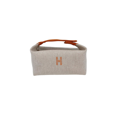 BEIGE ORANGE BRIDE-A-BRAC POUCH, SMALL MODEL