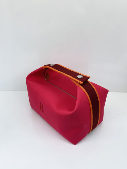 HIBISCUS CANVAS BRIDE-A-BRAC POUCH, LARGE MODEL