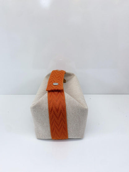 BEIGE ORANGE BRIDE-A-BRAC POUCH, SMALL MODEL