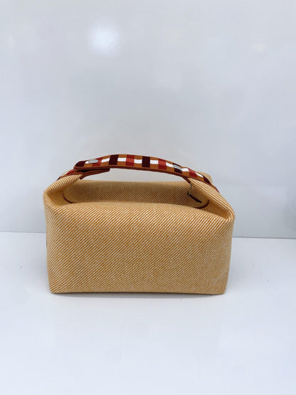 BICOLOR WOOL TWILL BRIDE-A-BRAC AU CARRE CASE, LARGE MODEL