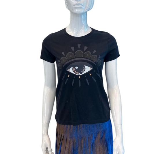 EYE PRINTED COTTON CREWNECK T-SHIRT S