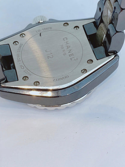 BLACK CERAMIC AND DIAMONDS J12 QUARTZ WRISTWATCH 33MM