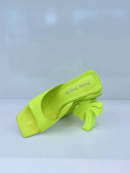 GREEN PALM DETAILED HEELED SANDALS 37