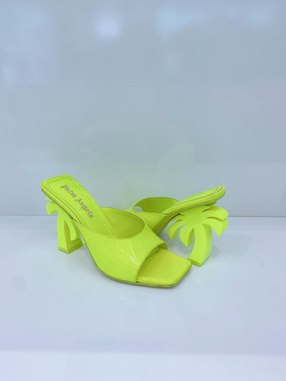 GREEN PALM DETAILED HEELED SANDALS 37