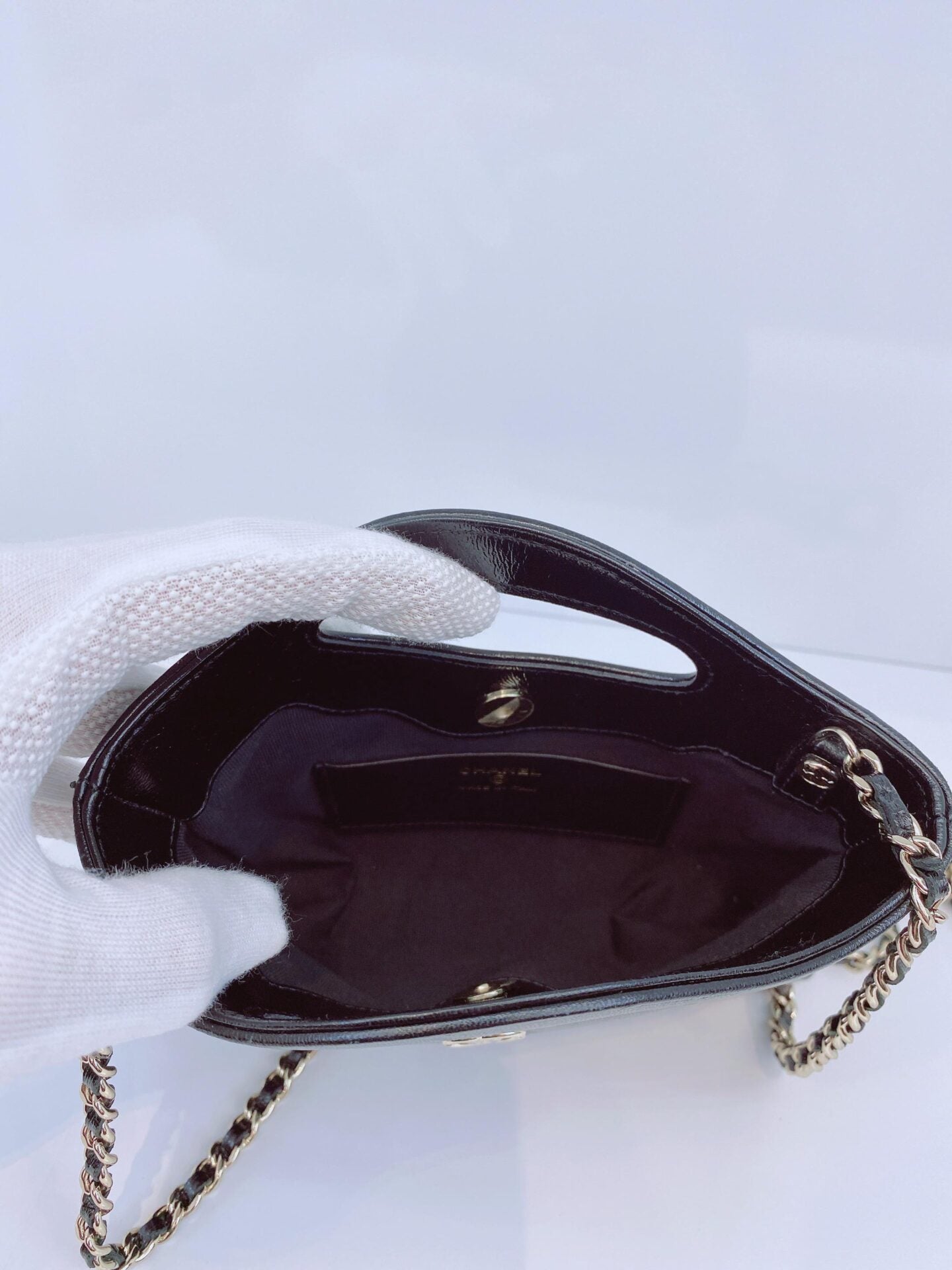 BLACK AGED CALFSKIN LEATHER NANO 31 MINI SHOPPING BAG GOLD HARDWARE